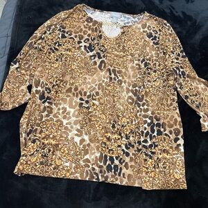 Elegant Brown and Gold Women's Blouse